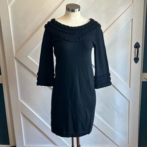 Diane Von Furstenberg DVF Black Dress wool small look! EUC